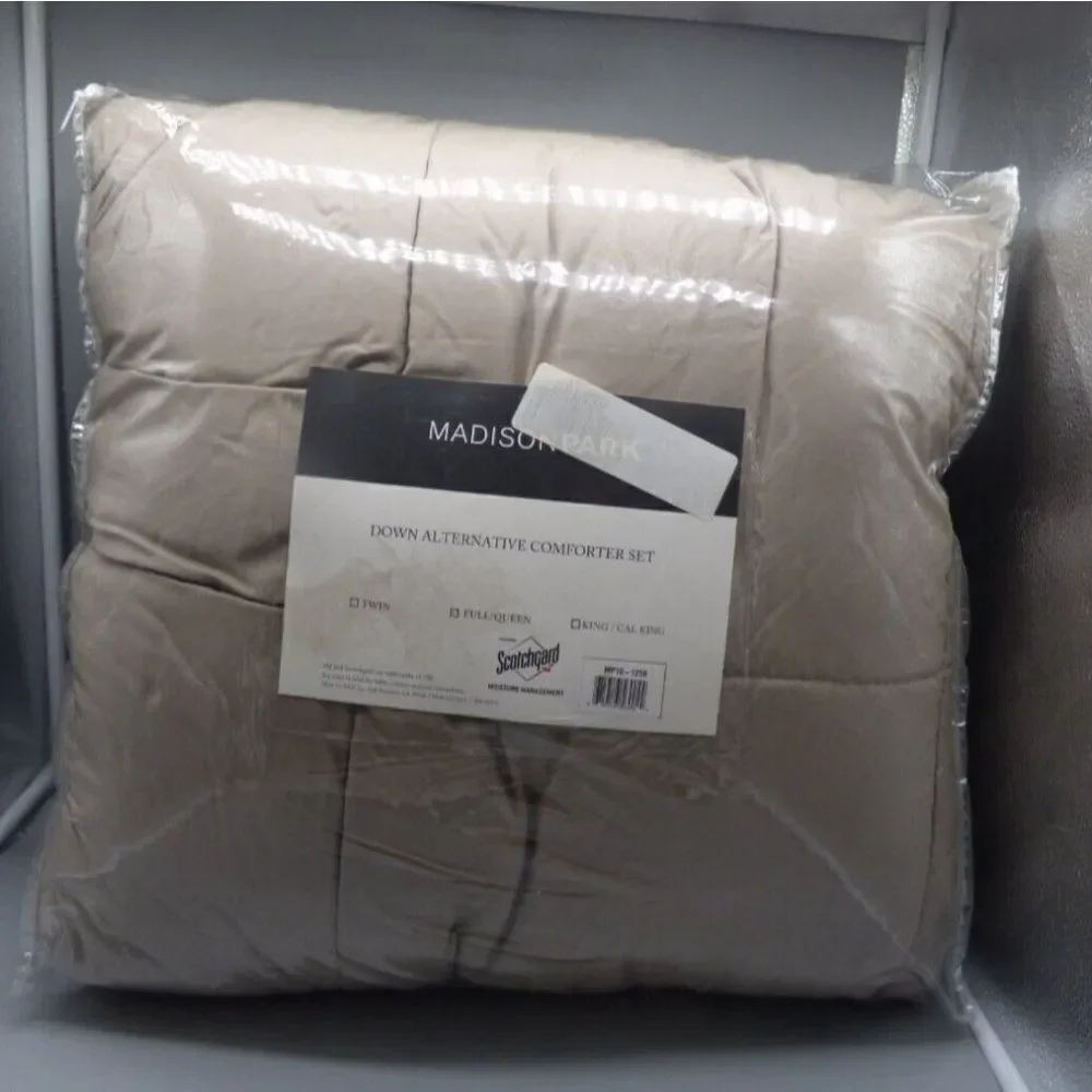 Madison Park Down Alternative Comforter Set, Full/ Queen, Taupe (light brown)